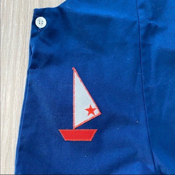 VINTAGE Shortall Health-Tex Boys Racerback Nautical Romper Sz 24M - Picture 4 of 5